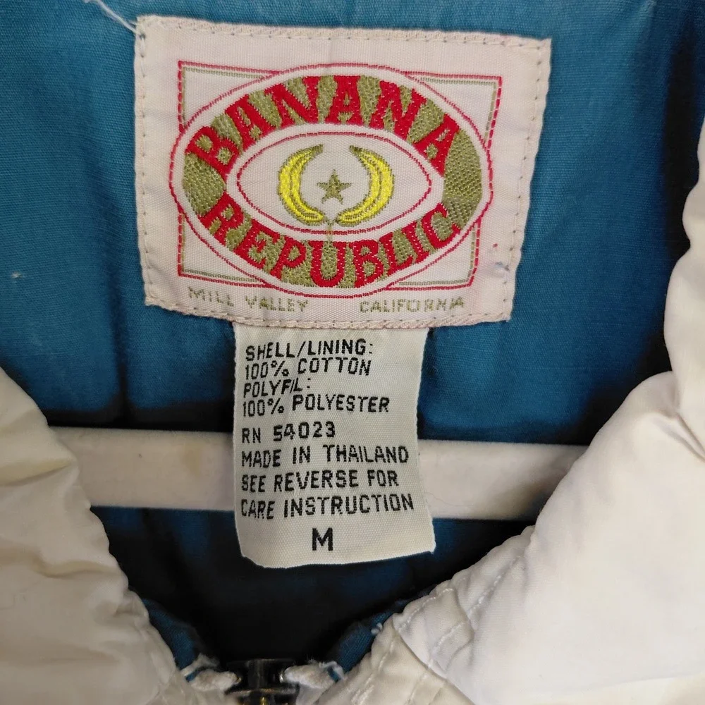 Vintage Banana Republic Mens Safari Field Jacket Cream Cotton Mill Valley M